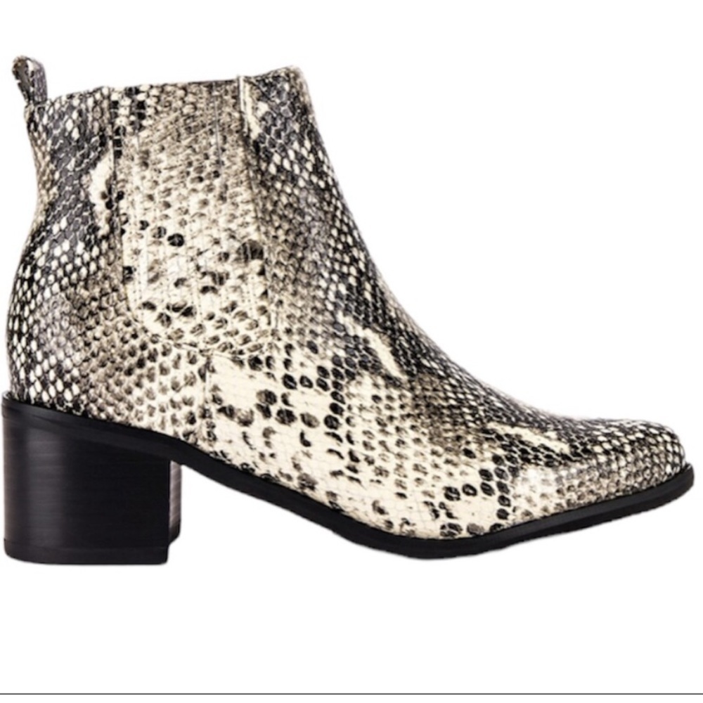 Elvina Waterproof Snake Print Ankle Boots